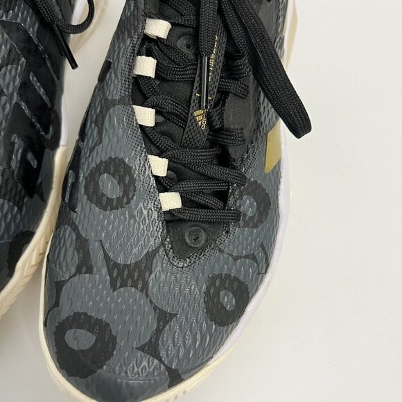 adidas Women's Barricade 12 Tennis Shoe 6.5 Black/Gold Metallic/Carbon - Picture 6 of 9